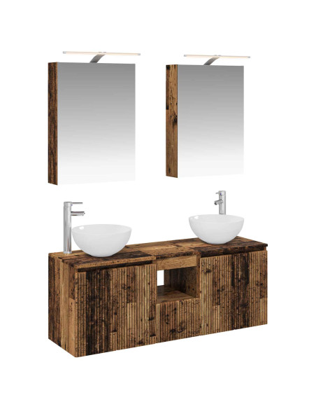 Set di Armadi da Bagno 5 pcs Legno antico 50 x 14,5 x 70 cm