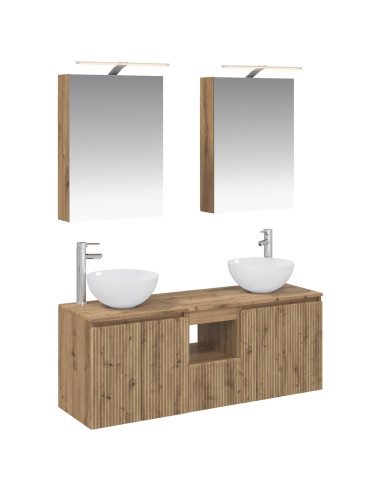 Set di Armadi da Bagno 5 pcs Rovere Artigianale