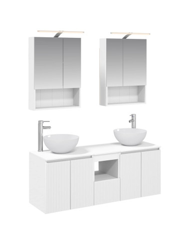 Set di Armadi da Bagno 5 pcs Bianco 50 x 14,5 x 70 cm