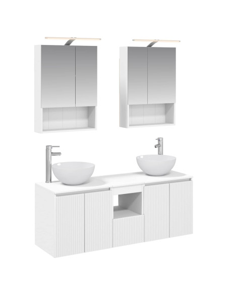 Set di Armadi da Bagno 5 pcs Bianco 50 x 14,5 x 70 cm