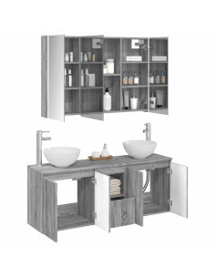 Set di Armadi da Bagno 4 pcs Sonoma grigio 103,5 x 15,5 x 70 cm 2