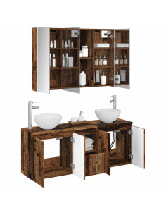 Set di Armadi da Bagno 4 pcs Legno antico 103,5 x 15,5 x 70 cm 2