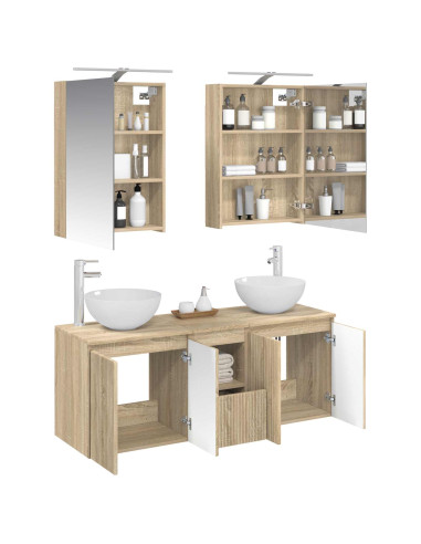 Set di Armadi da Bagno 5 pcs Rovere Sonoma 50 x 14,5 x 70 cm
