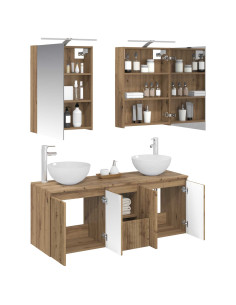 Set di Armadi da Bagno 5 pcs Rovere Artigianale 2