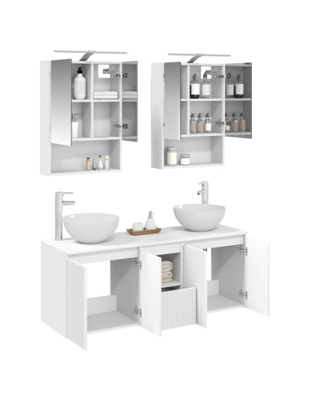 Set di Armadi da Bagno 5 pcs Bianco 50 x 14,5 x 70 cm