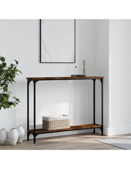 Tavolino Consolle Rovere Fumo 100x22,5x75cm Legno Multistrato
