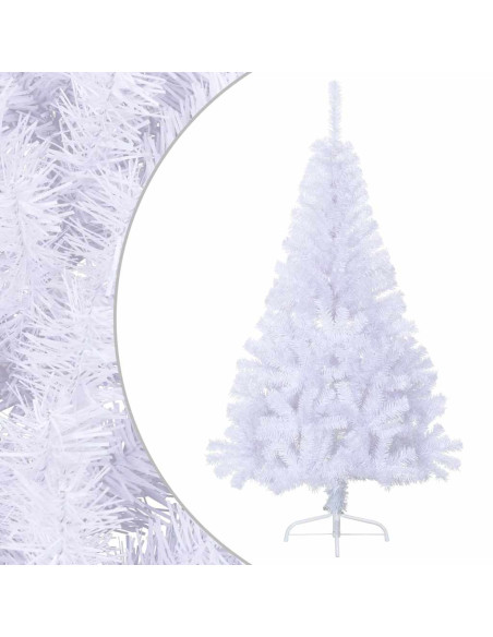 Albero di Natale Artificiale Metà con Supporto Bianco 150cm PVC