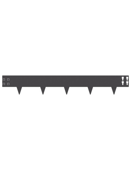 Bordura per Prato 10 pcs 100 x 15 cm Acciaio Nero