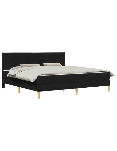 Struttura letto con materasso Nero 180 x 200 cm Tessuto