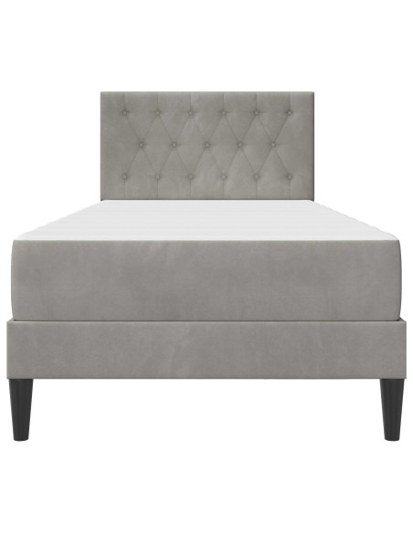 Struttura letto con materasso Grigio chiaro 90 x 190 cm Velluto