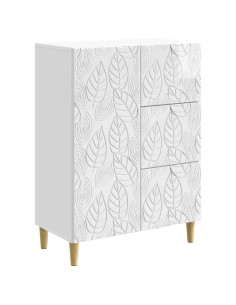 Credenza Bianco Lucido 66 x 34,5 x 90 cm Legno ingegnerizzato