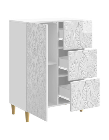 Credenza Bianco Lucido 66 x 34,5 x 90 cm Legno ingegnerizzato
