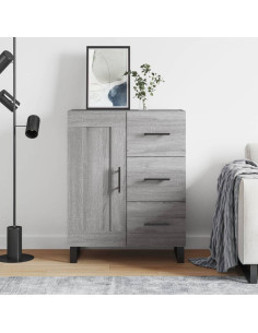 Credenza Grigio Sonoma 69,5x34x90 cm in Legno Multistrato