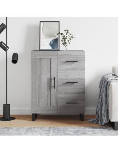 Credenza Grigio Sonoma 69,5x34x90 cm in Legno Multistrato