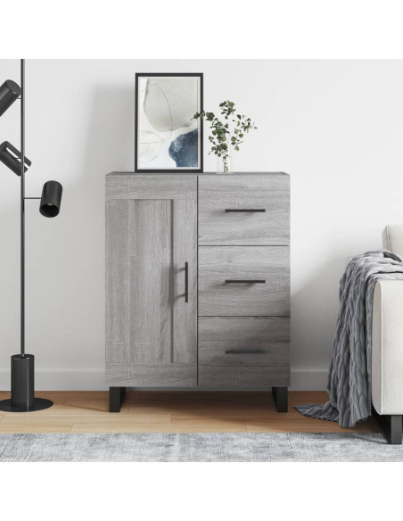 Credenza Grigio Sonoma 69,5x34x90 cm in Legno Multistrato