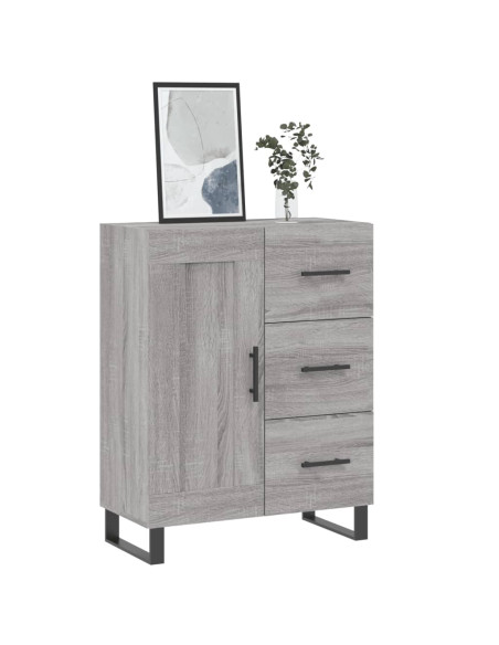Credenza Grigio Sonoma 69,5x34x90 cm in Legno Multistrato