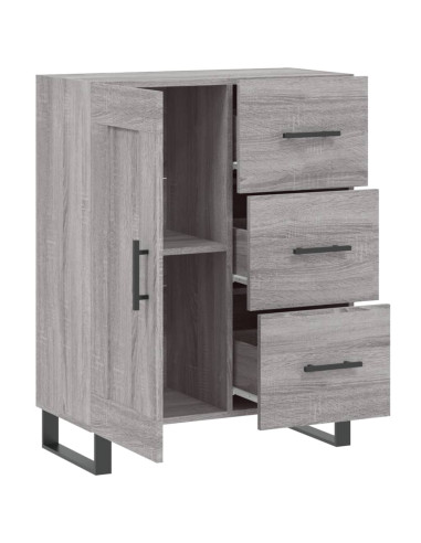 Credenza Grigio Sonoma 69,5x34x90 cm in Legno Multistrato
