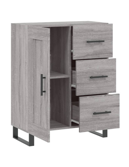 Credenza Grigio Sonoma 69,5x34x90 cm in Legno Multistrato