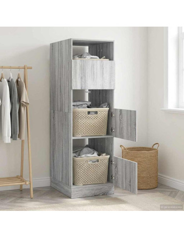 Mobile da lavanderia con porta Grigio Sonoma 50 x 68 x 162 cm