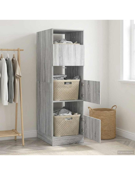 Mobile da lavanderia con porta Grigio Sonoma 50 x 68 x 162 cm