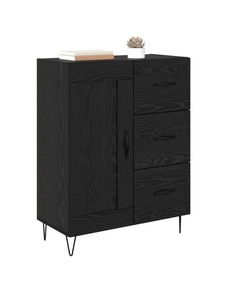 con cassetto Rovere nero 69.5 x 34 x 90 cm Legno multistrato