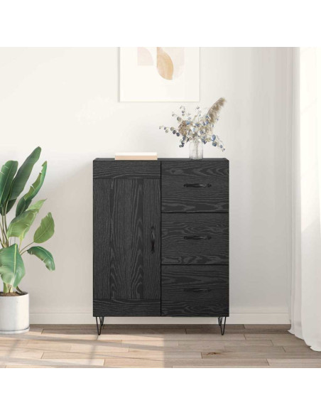 con cassetto Rovere nero 69.5 x 34 x 90 cm Legno multistrato