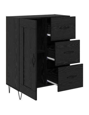 con cassetto Rovere nero 69.5 x 34 x 90 cm Legno multistrato