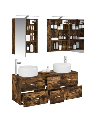 Set di mobili per il bagno 5 pcs Rovere Fumo