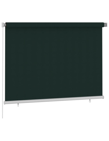 Tenda a Rullo per Esterni 200x140 cm Verde Scuro HDPE