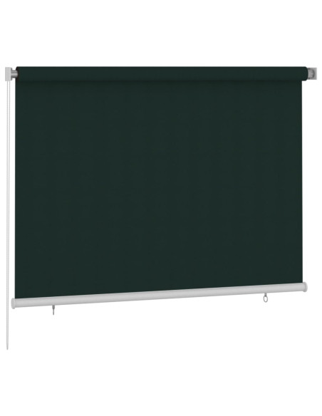 Tenda a Rullo per Esterni 200x140 cm Verde Scuro HDPE