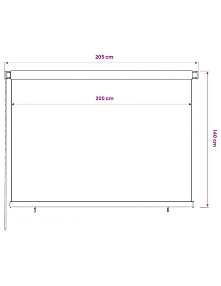 Tenda a Rullo per Esterni 200x140 cm Blu HDPE
