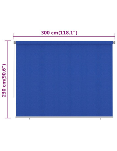 Tenda a Rullo per Esterni 300x230 cm Blu HDPE