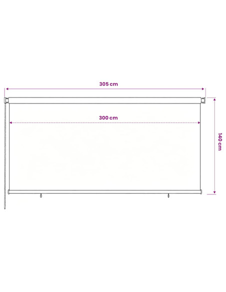 Tenda a Rullo per Esterni 300x140 cm Blu HDPE