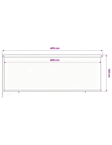 Tenda a Rullo per Esterni 400x140 cm Marrone HDPE