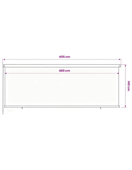Tenda a Rullo per Esterni 400x140 cm Marrone HDPE