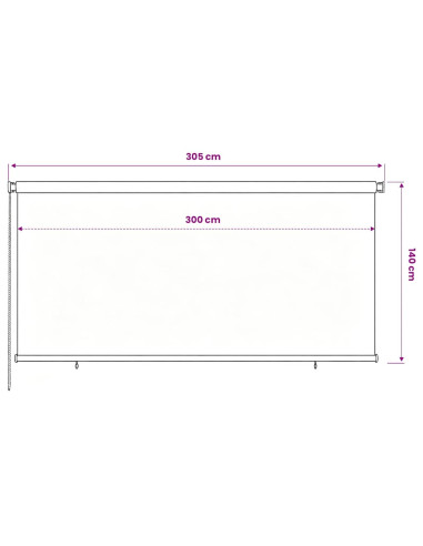 Tenda a Rullo per Esterni 300x140 cm Marrone HDPE