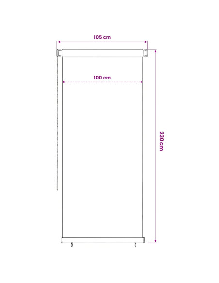 Tenda a Rullo per Esterni 100x230 cm Marrone HDPE