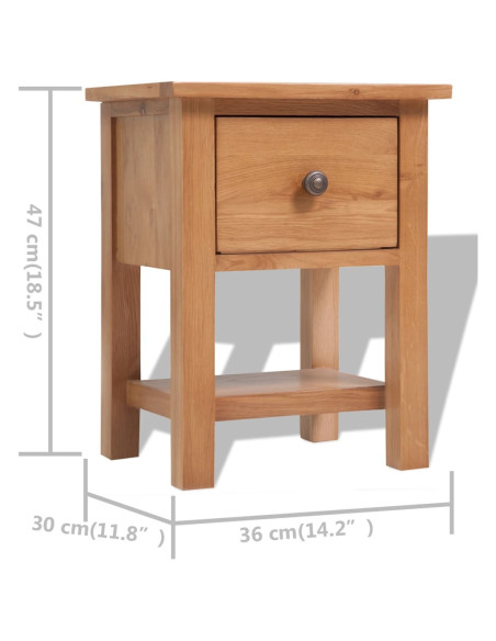 Comodini 2 pz 36x30x47 cm in Legno Massello di Rovere