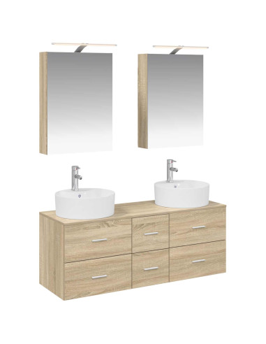 Set di mobili per il bagno 5 pcs Rovere Sonoma