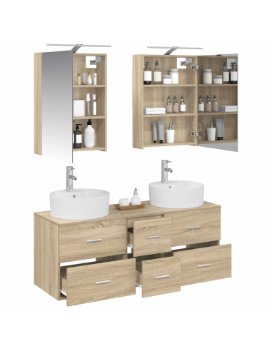 Set di mobili per il bagno 5 pcs Rovere Sonoma