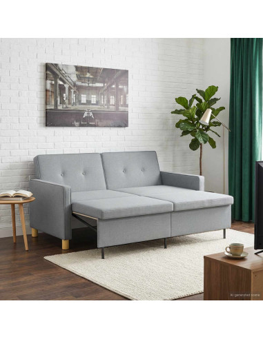 Divano Letto Estraibile Verde chiaro Tessuto