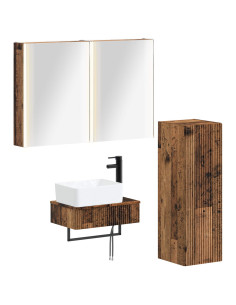 Set di mobili per il bagno 4 pcs Legno antico