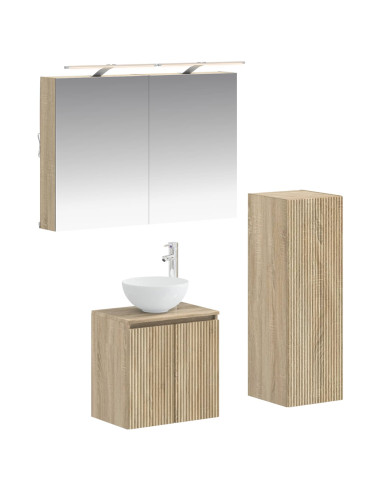 Set di mobili per il bagno 4 pcs Rovere Sonoma