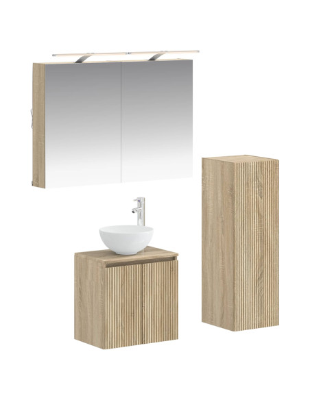 Set di mobili per il bagno 4 pcs Rovere Sonoma