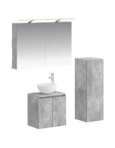 Set di mobili per il bagno 4 pcs Grigio Cemento