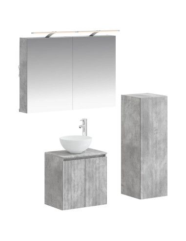 Set di mobili per il bagno 4 pcs Grigio Cemento