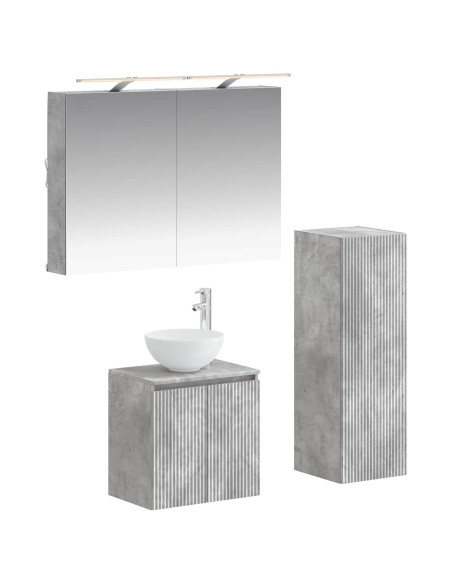 Set di mobili per il bagno 4 pcs Grigio Cemento