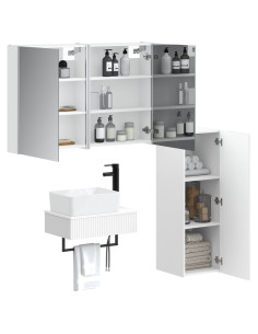 Set di mobili per il bagno 4 pcs Bianco 2