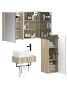 Set di mobili per il bagno 4 pcs Rovere Sonoma 2