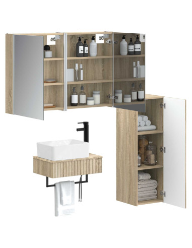 Set di mobili per il bagno 4 pcs Rovere Sonoma